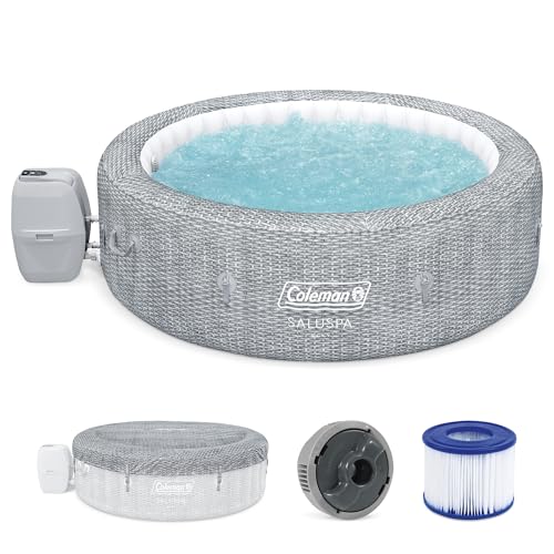 Grey Large Round Inflatable Hot Tub with 180 AirJets and EnergySense Cover Q309
