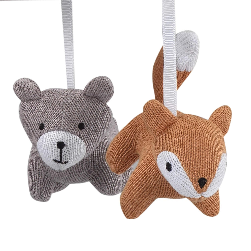 Gray/Beige Fox and Bear Musical Mobile A1090