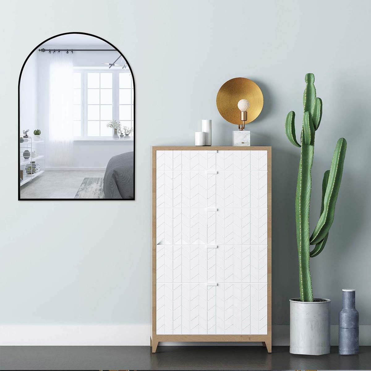 Black 24 x 36 Inch Wall Mounted Vanity Mirror H746