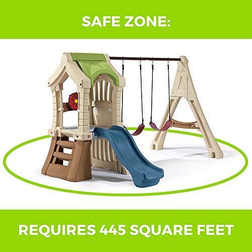 Outdoor Swing Set with Slide and Playhouse I23477