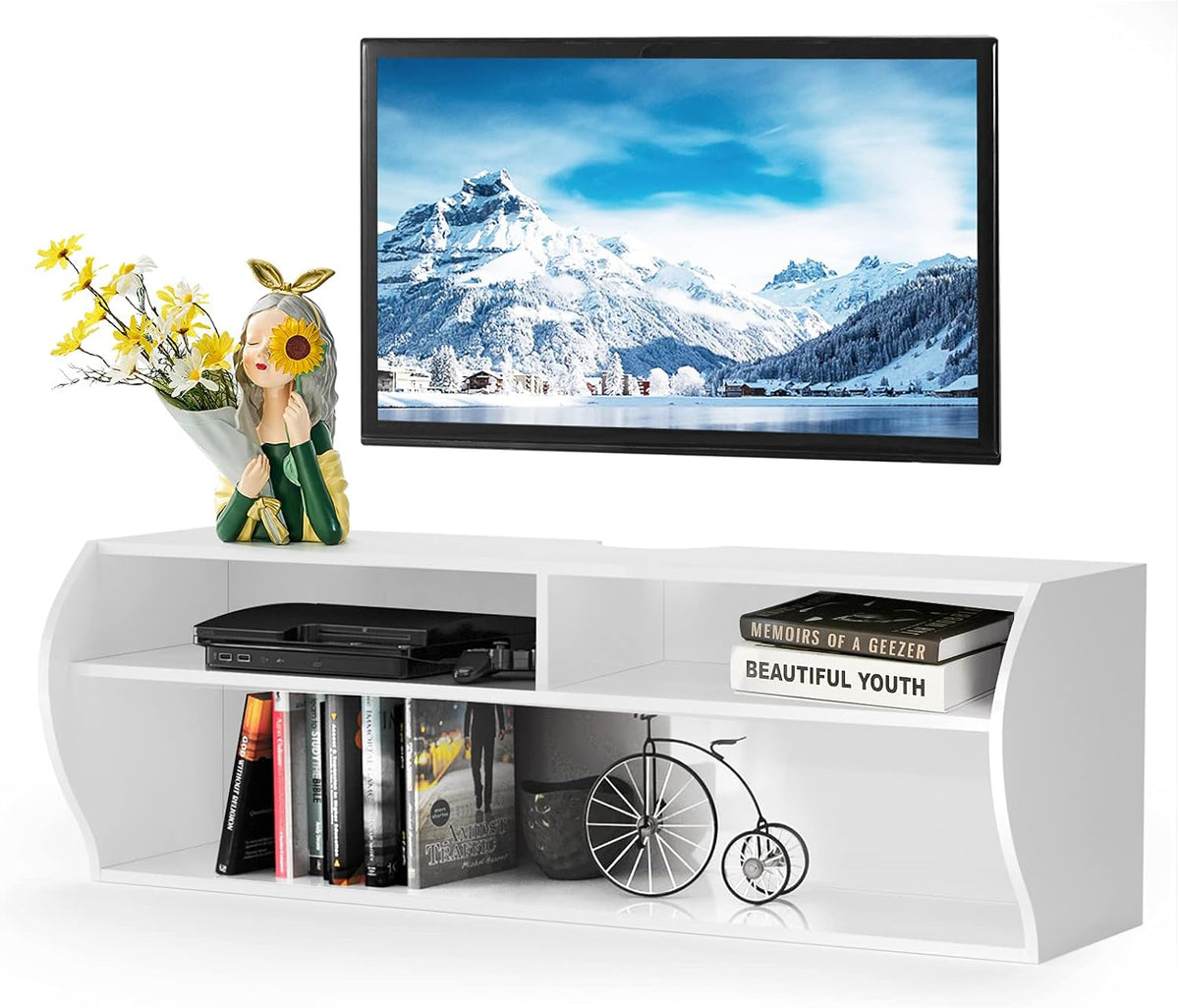 Wall Mounted Media Console, 2 Tier TV Stand Cabinet B209