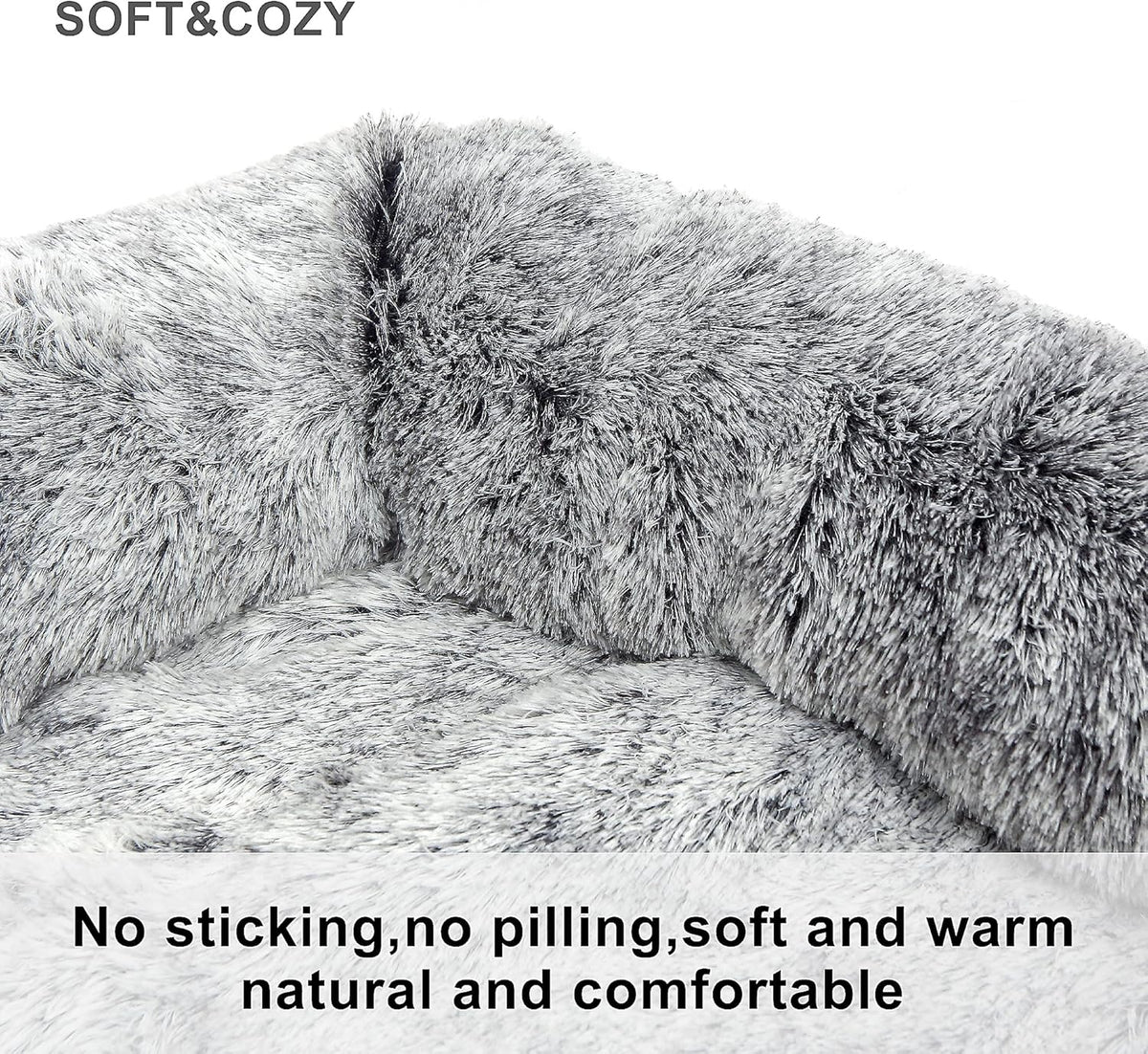 Fluffy Plush Dog Bed with Removable Washable Cover Y410