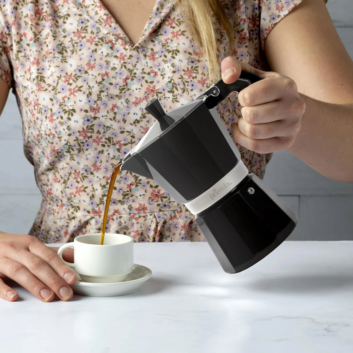 Black 6 Cup Stovetop Espresso Coffee Maker W7063