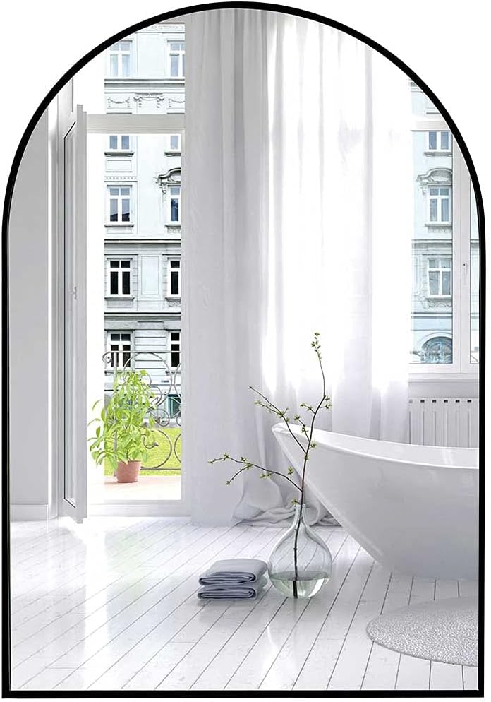 Black 24 x 36 Inch Wall Mounted Vanity Mirror H746