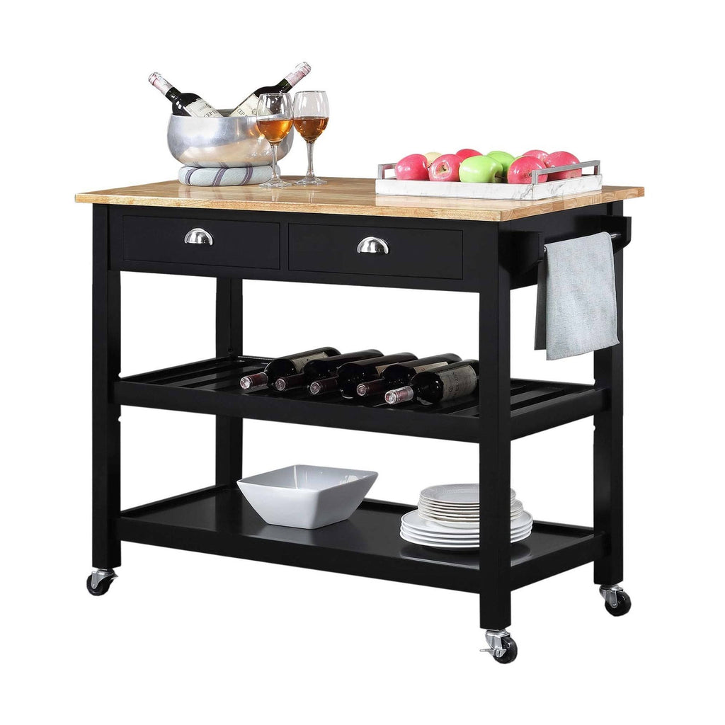 3 Tier Butcher Block Kitchen Cart with Drawers H53948