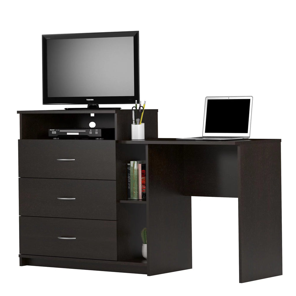Espresso 3 in 1 Media Dresser and Desk Combo O374