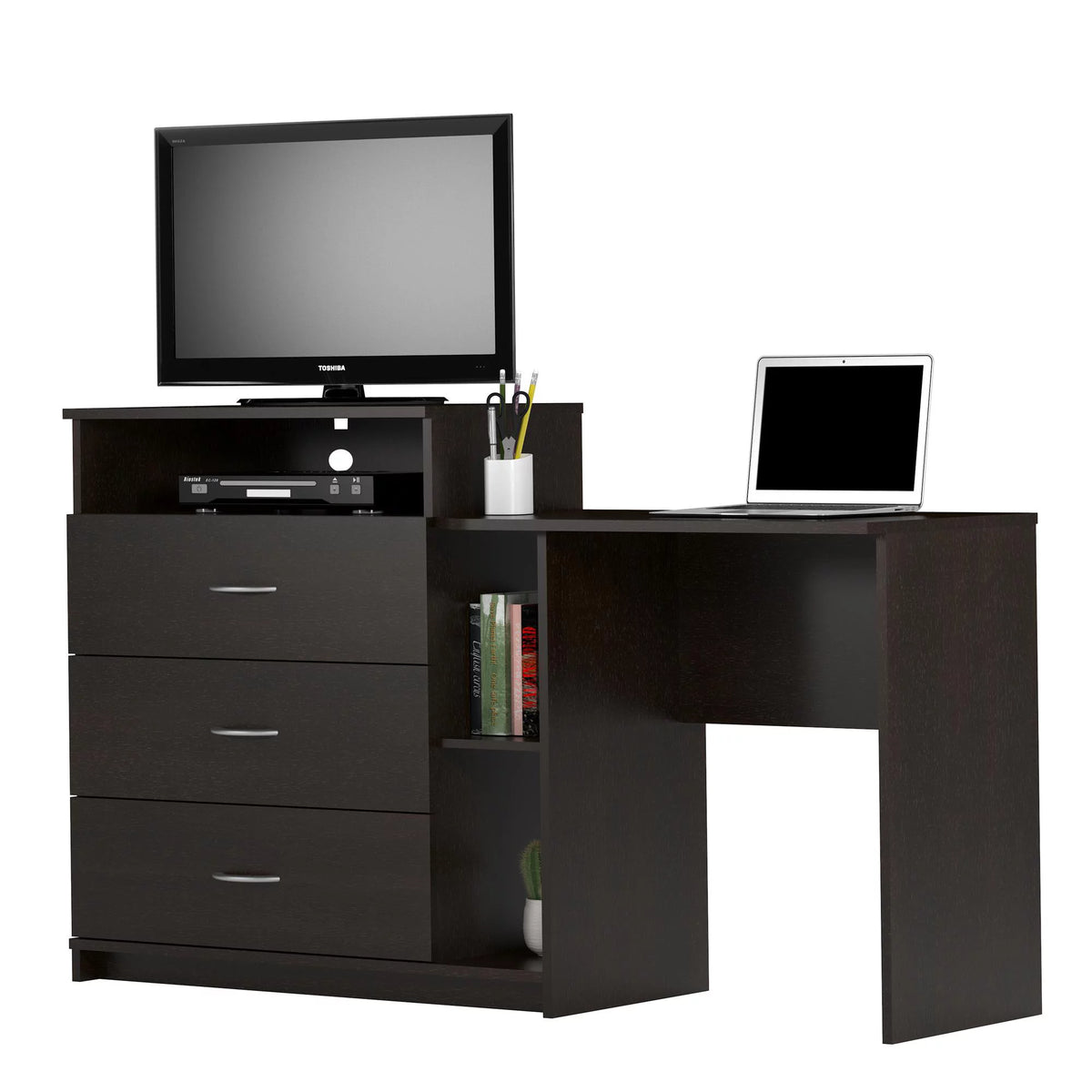 Espresso 3 in 1 Media Dresser and Desk Combo O374