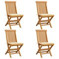 Patio Chairs with Cushions 4 pcs Solid Teak Wood P969