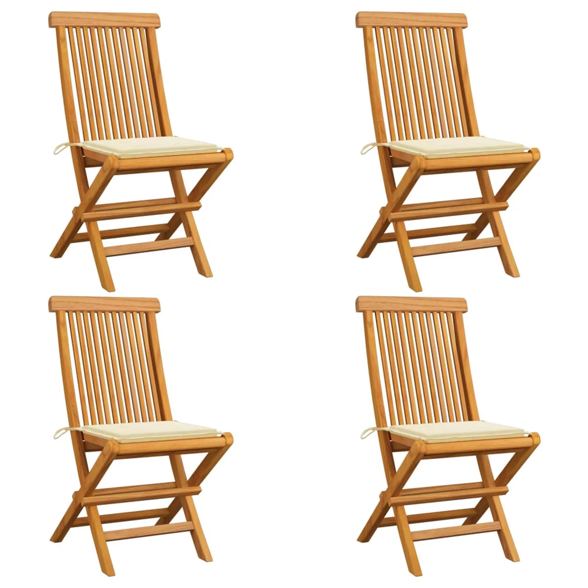 Patio Chairs with Cushions 4 pcs Solid Teak Wood P969