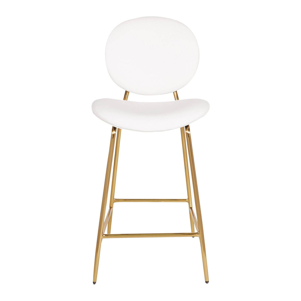 White Faux Leather Counter Stool Q249586