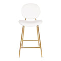 White Faux Leather Counter Stool Q249586