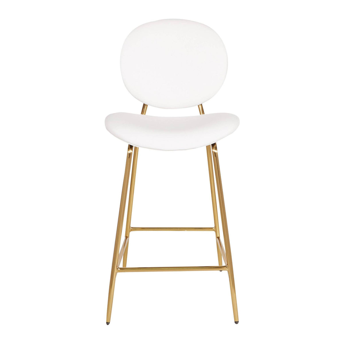 White Faux Leather Counter Stool Q249586