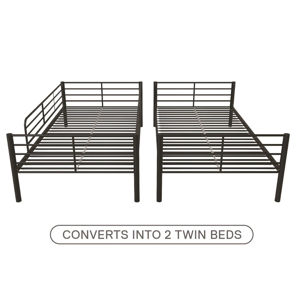 Black Twin over Twin Metal Bunk Bed V734705