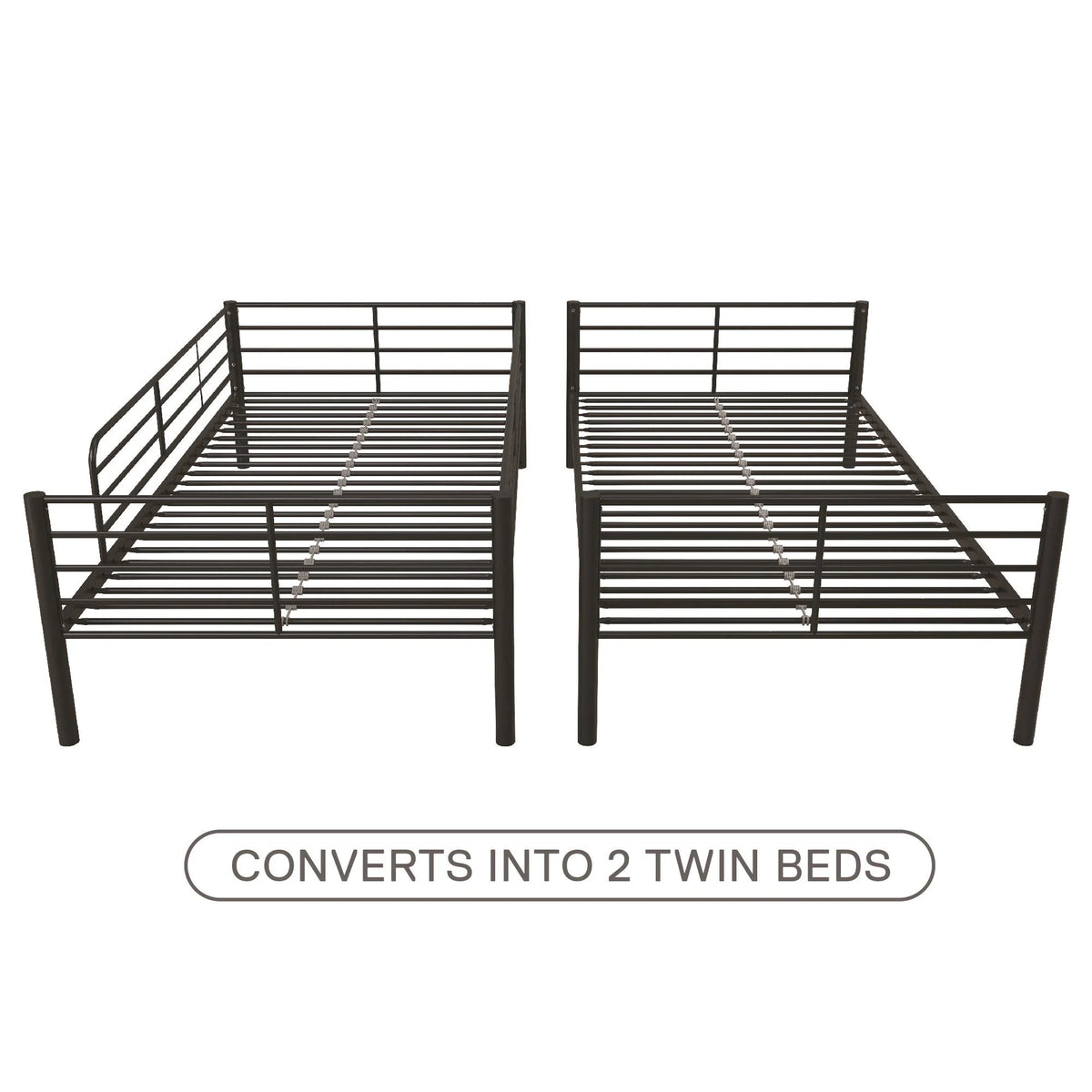 Black Twin over Twin Metal Bunk Bed V734705