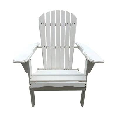White Solid Wood Folding Adirondack Chair D58998