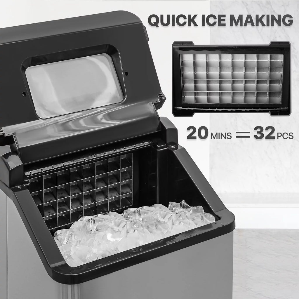 Countertop Ice Maker Machine with Basket and Scoop, Black E7350
