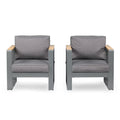 2 PCS Aluminum Outdoor Sofa with Cushions J2088