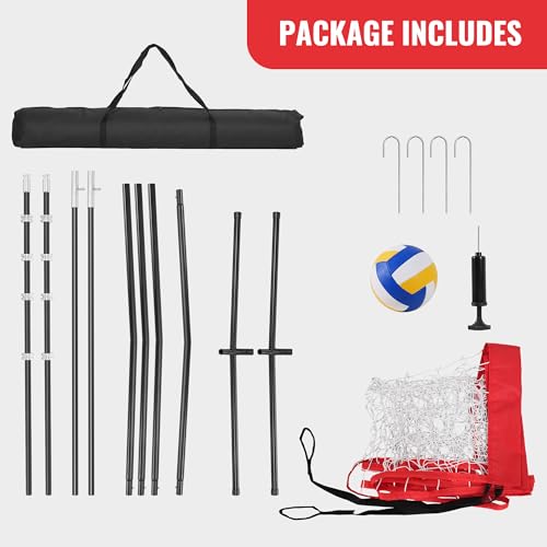 Portable Volleyball Training Net with Adjustable Heights D5305