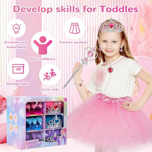 Princess Dress Up Toy Set with Shoes Skirts Crowns Wands Jewelry X572204