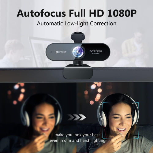 1080P Webcam with Microphone and Privacy Cover, Pack of 2 R729561