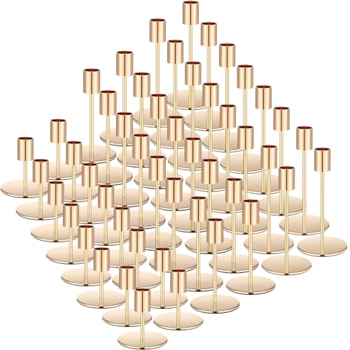 36 Pcs Matte Black Metal Candle Holders D744