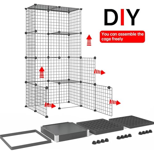 Large Cat Cage with Balcony Detachable Metal Wire Kennels Crate B72559
