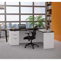 White and Deep Gray L Desk T216