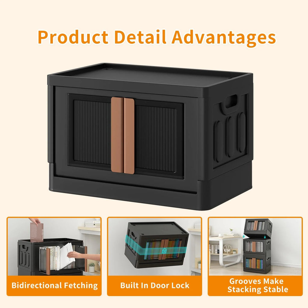 Collapsible Storage Bins with Lids, 19 gal Folding Storage Box, 3 Pack B4117