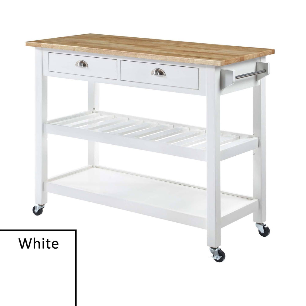 3 Tier Butcher Block Kitchen Cart with Drawers H53948
