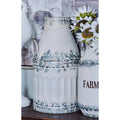 Set of 2 Round White Iron Milk Can X217