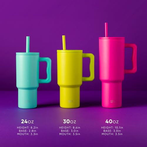 24 oz Tumbler with Handle and Silicone Straw Lid U3506