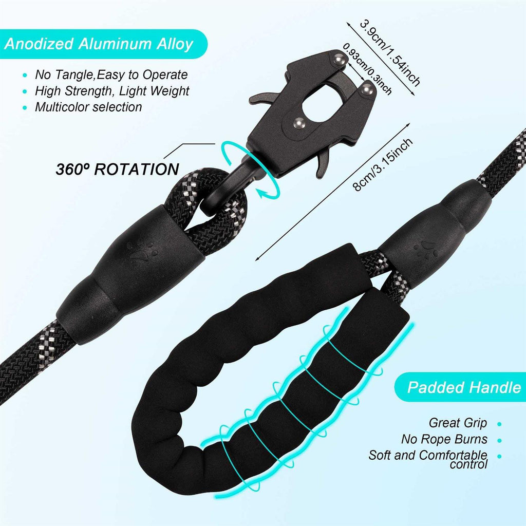 Heavy Duty Reflective Nylon Dog Leash with Locking Clip I9803