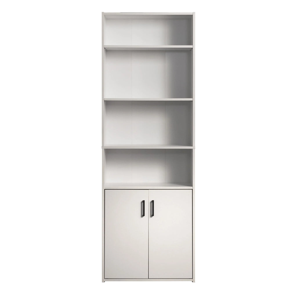 5 Shelf Bookcase with Doors, Black O203