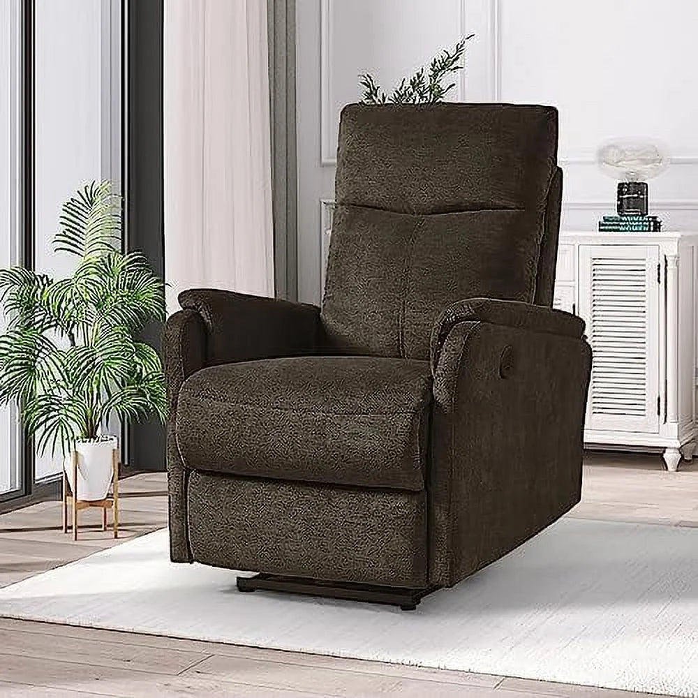Dark Brown Fabric Power Recliner Chair with USB Port I1323