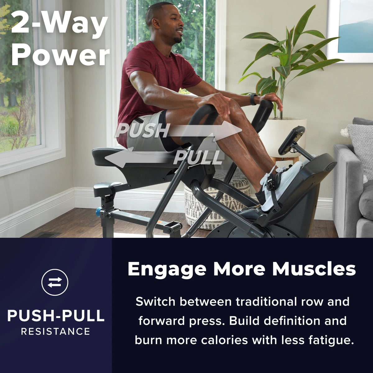 Elliptical Rower Resistance Workout Machine U3367