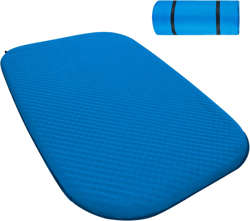 Blue Self Inflating Insulated Camping Sleeping Pad D867964