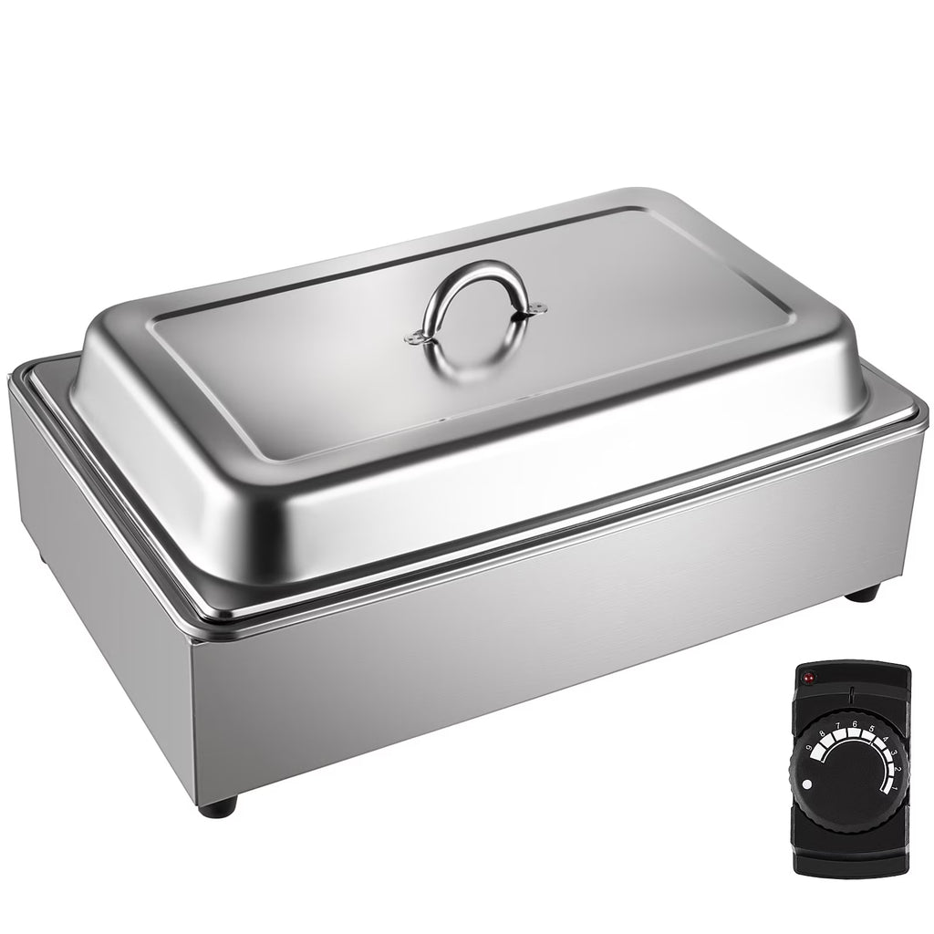 9.5 Quart Electric Stainless Steel Food Warmer with Lid E909280