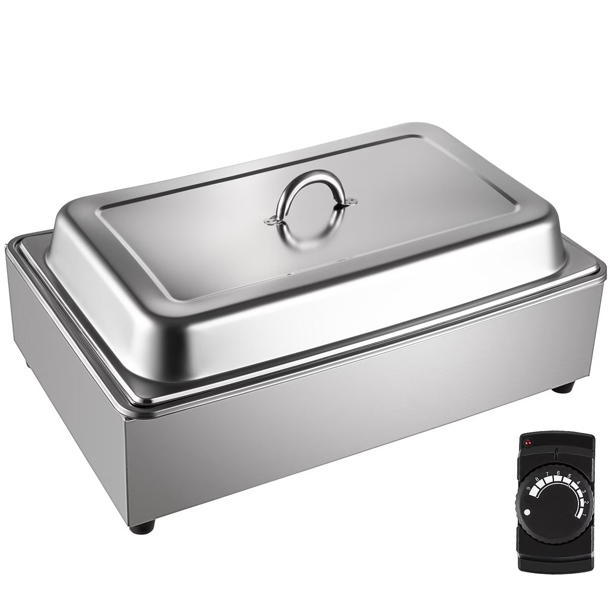 9.5 Quart Electric Stainless Steel Food Warmer with Lid E909280