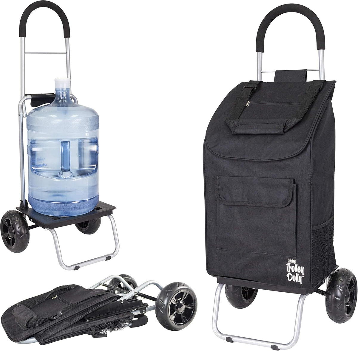 Purple Foldable Shopping Cart with Wheels and Removable Bag X1727