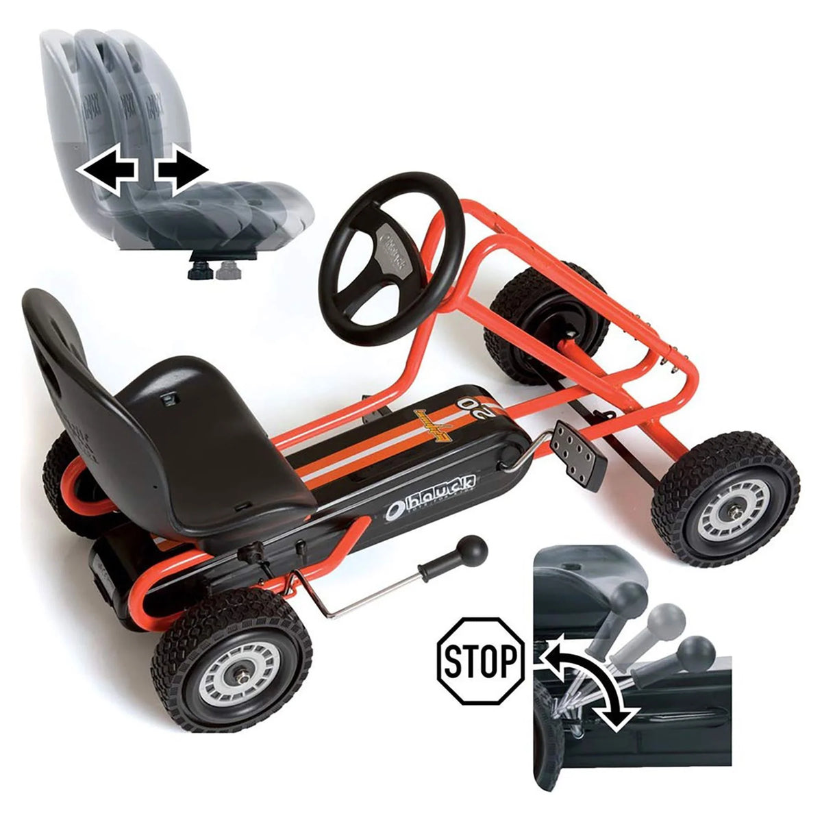 Lightning Pedal Go Kart Ride-on Toy with Adjustable Seat O2441
