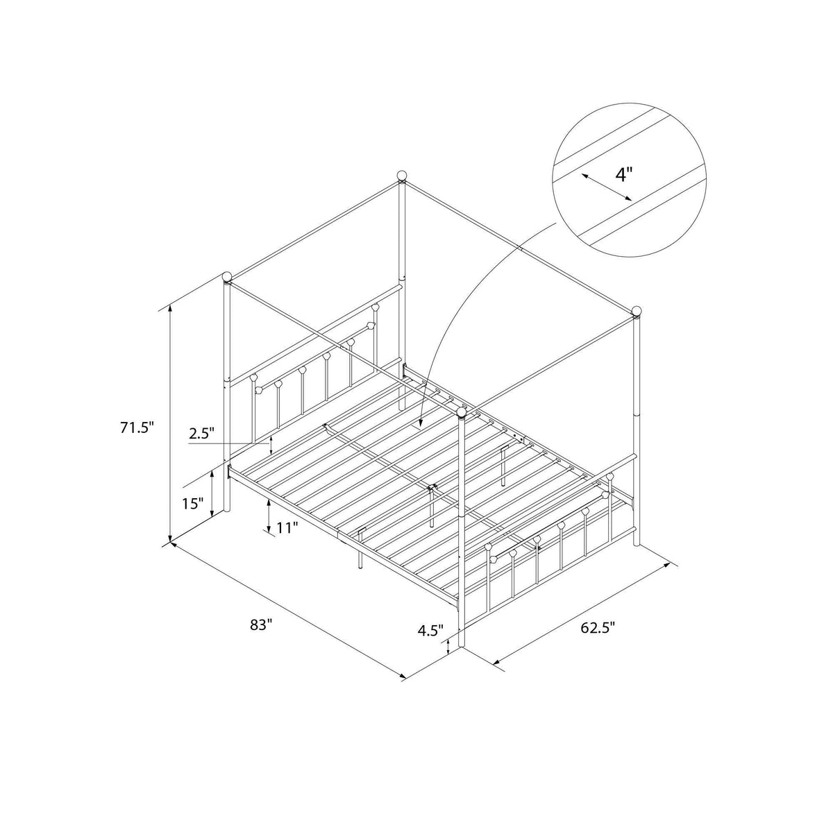 Queen Canopy Bed E886838
