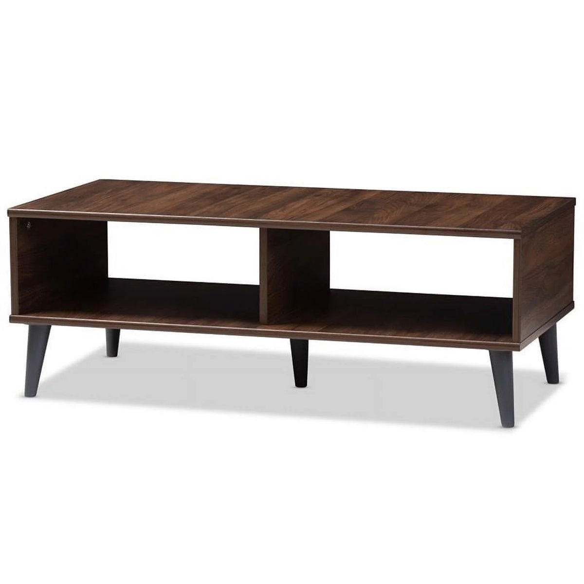 Wood Coffee Table in Brown and Dark Grey J69808