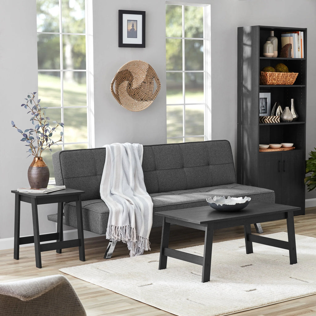 5 Shelf Bookcase with Doors, Black O203