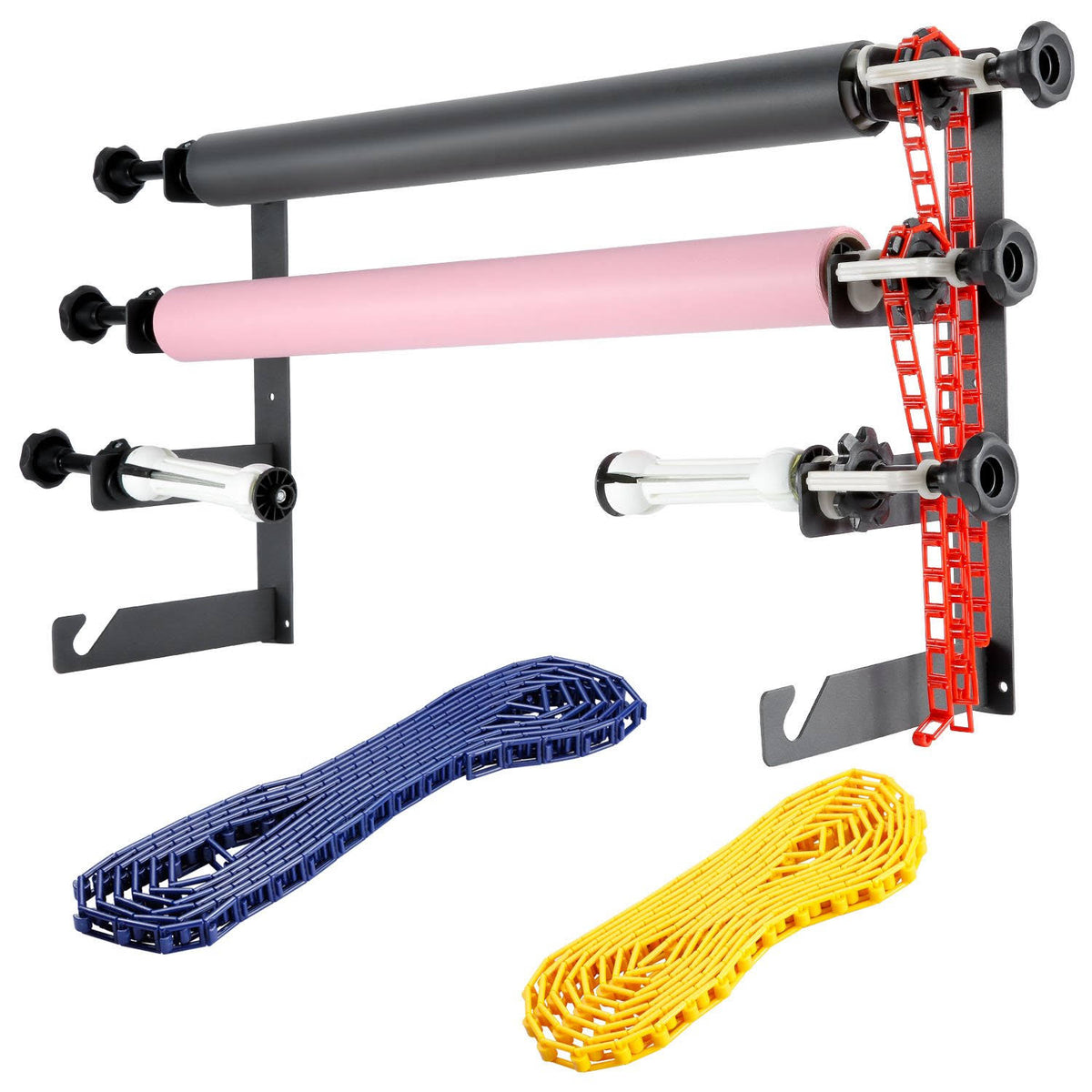 Photography 4 Roller Wall Mounting Manual Background Support System with Two Four-Fold Hooks and Six Expand Bars B566