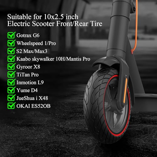 10x2.50 Solid Rubber Tubeless Scooter Tire 2pc Red M51688
