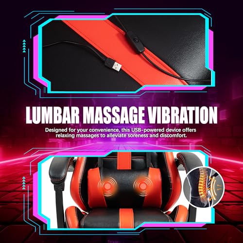 Black Ergonomic High Back Massage Gaming Chair with Footrest N706309