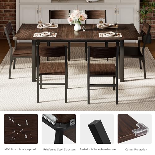 7-Piece Extendable Dining Table Set with 6 Chairs G746915