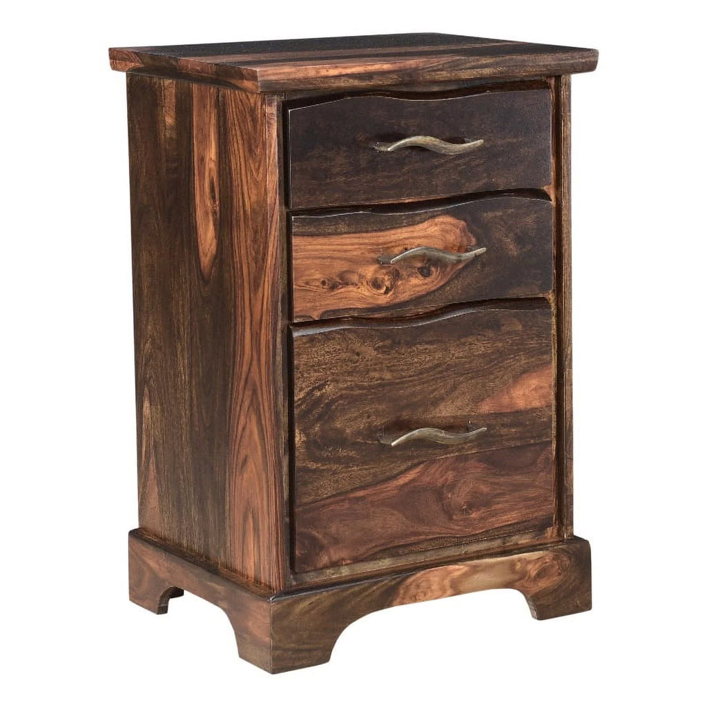 Dark Brown 3-drawer Solid Wood Filing Cabinet R913783