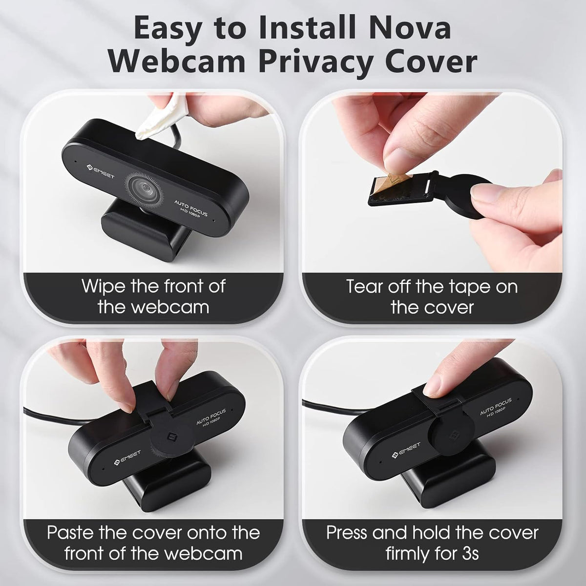 1080P Webcam with Microphone and Privacy Cover, Pack of 2 R729561