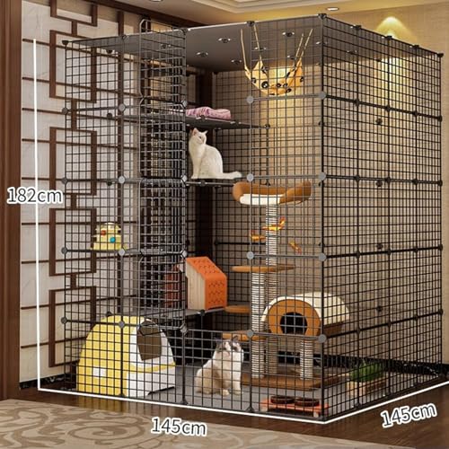 Large Cat Cage with Balcony Detachable Metal Wire Kennels Crate B72559